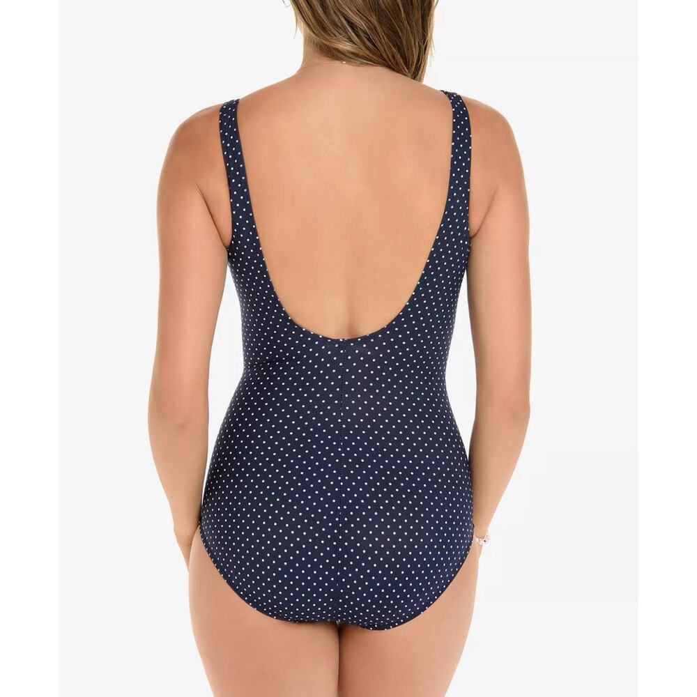 Miraclesuit Pin-Point Oceanus Allover Slimming One Piece Swimsuit Sz 12 - Picture 4 of 13